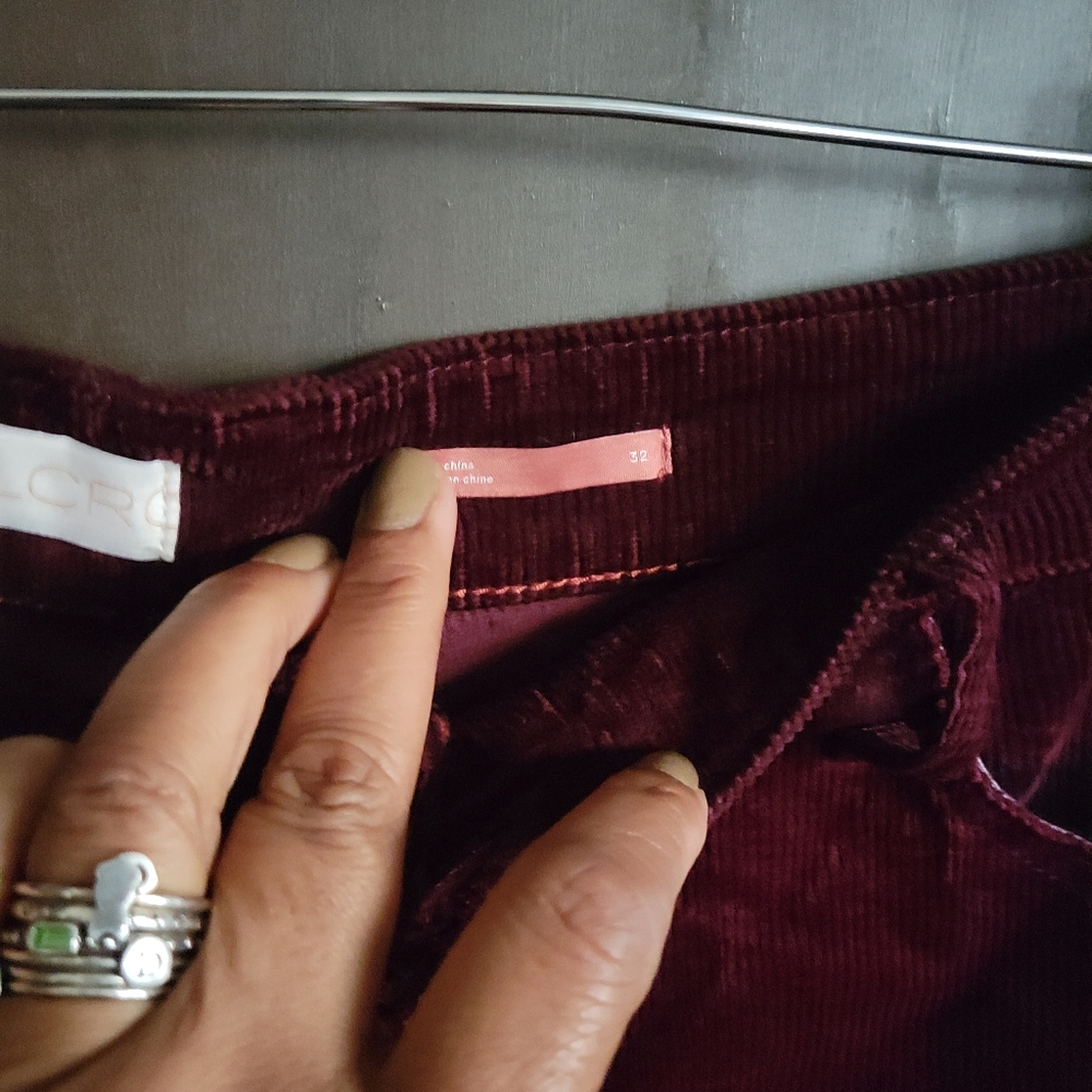 Anthro Pilcro Color Block Grape Corduroy Pants 32 - image 3